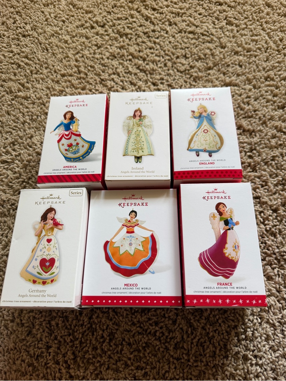 Hallmark Keepsake Angels Around the World Complete 6 Ornament Set
